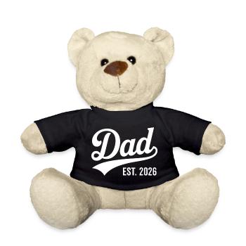 Dad 20256 Baby Vater Vatertag Geschenk Papa 2026 - Teddy - Schwarz - Vorne