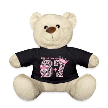 13. Geburtstags-Shirt Lustiges Meme 67 Geburtstag 13 - Teddy - Schwarz - Vorne