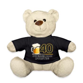 40. Geburtstag: Durstiger Humor - Teddy - Schwarz - Vorne