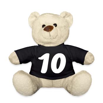 10. 10 YEARS. 10th ANNIVERSARY. 10 YEAR ANNIVERSARY. - Teddy Bear - black - Front