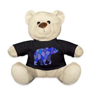 Geometric Bear in Mosaic - Teddy Bear - black - Front