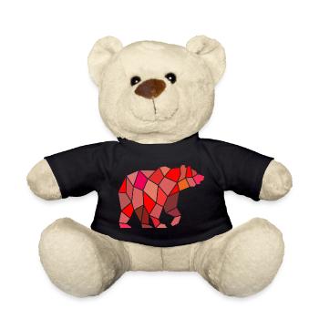Geometric Bear in Mosaic - Teddy Bear - black - Front
