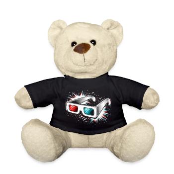 3D Glasses Retro Cinema Design - Teddy Bear - black - Front