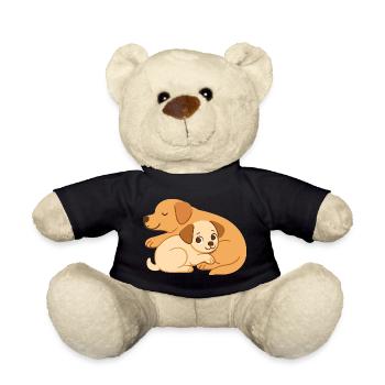 Les chiens mignons se câlinent : petit et grand chien - Nounours - noir - Devant
