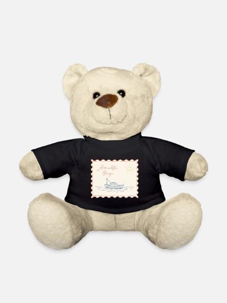 Amalfi Bay Boat Sketch - Teddy Bear - black