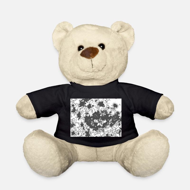 Schwarze Blattensilhouette Muster - Teddy - Schwarz