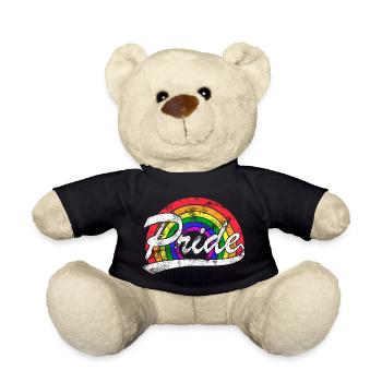 Drapeau arc-en-ciel LGBT de la Fierté Gay - Nounours - noir - Devant