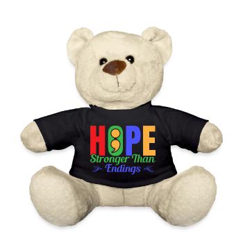 Point-virgule Prévention du suicide Espoir Plus fort Semi - Nounours - noir - Devant