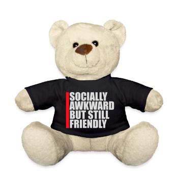 Socially Awkward But Still Friendly Lustig Spruch - Teddy - Schwarz - Vorne
