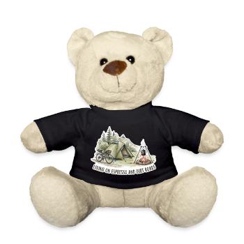 Living on Espresso & Dirt Roads - Teddy Bear - black - Front