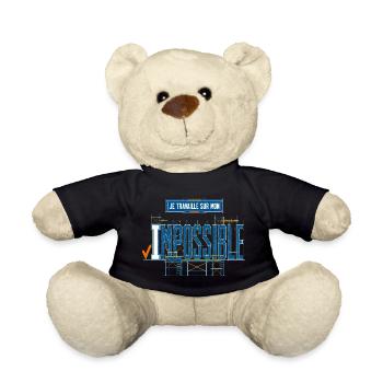 Je travaille sur mon impossible - Chantier - Nounours - noir - Devant