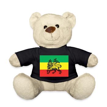 Haile Selassie I Jah Rastafari Rasta Reggae Roots - Teddy Bear - black - Front