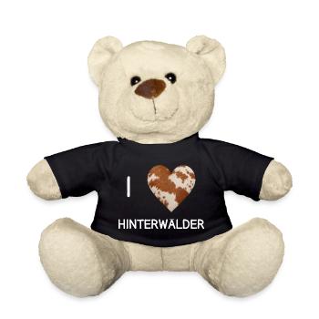 I Love Hinterwälder – Herz für Rinderfans - Teddy - Schwarz - Vorne