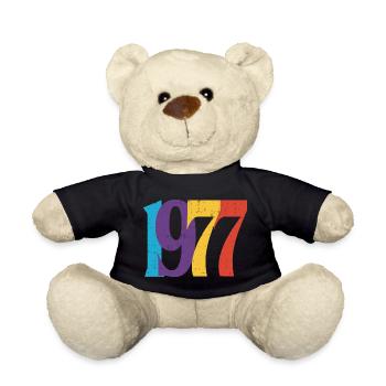 Geboren 1977 Geburtstagsgeschenk Geburtstag 77 - Teddy - Schwarz - Vorne