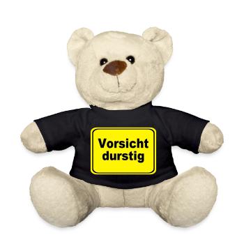Vorsicht durstig Signet - Teddy - Schwarz - Vorne
