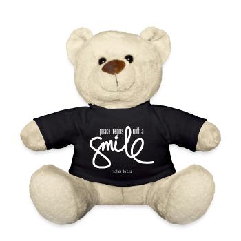 Peace begins with a smile (dark) - Teddy - Schwarz - Vorne