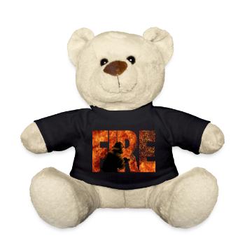 Firefighter - Teddy Bear - black - Front