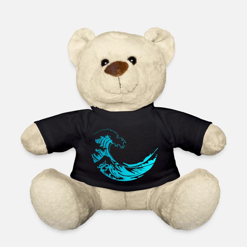 GREAT WAVE OF KANAGAWA - Teddy Bear - black