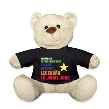 Geburtstag Kind 10 Junge Sohn Geburtstagsgeschenk - Teddy - Schwarz - Vorne