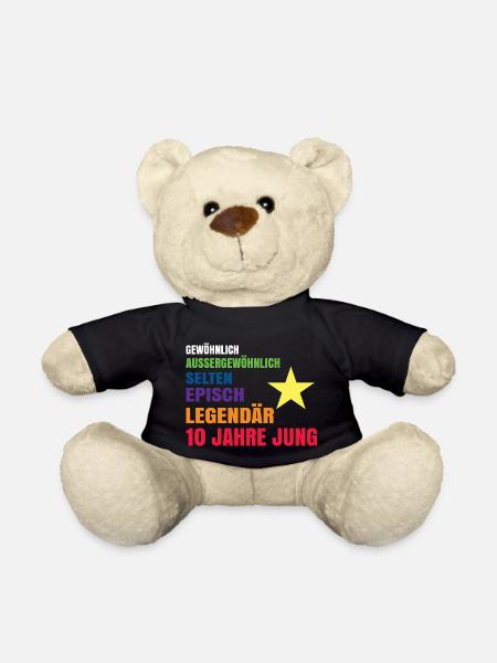 Geburtstag Kind 10 Junge Sohn Geburtstagsgeschenk - Teddy - Schwarz