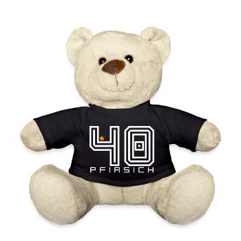 Pfirsich 40 Shirt Lustiger Geburtstag Spruch - Teddy - Schwarz - Vorne