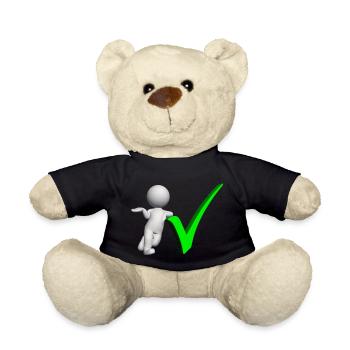 Figure 3D avec coche verte - Nounours - noir - Devant