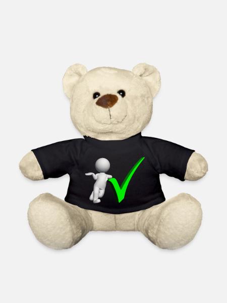 Figure 3D avec coche verte - Nounours - noir