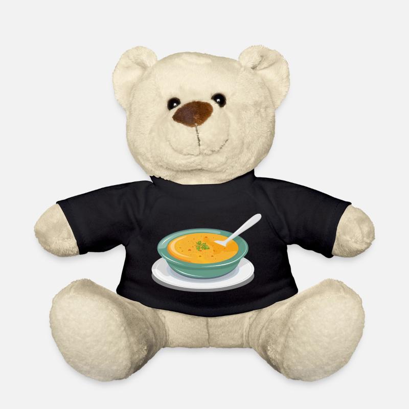 Gemüsesuppe in einem Teller mit einem Löffel - Teddy - Schwarz
