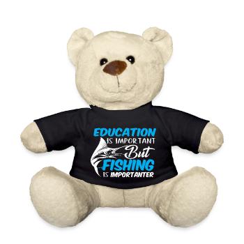 éducation pêche poissons ange pêcheur pêcheur fischer - Nounours - noir - Devant