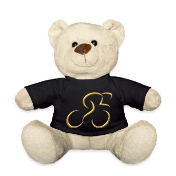 cyclist cycling bmx bike sport mountain biking hobby - Teddy Bear - black - Front