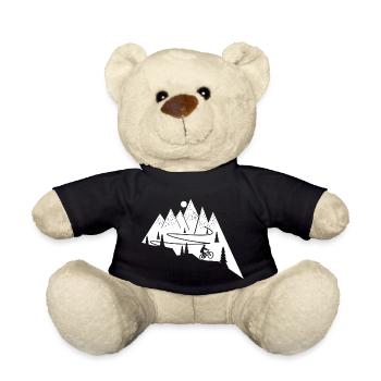 Mountainbiking MTB Biker Fahrrad Mountainbiker - Teddy - Schwarz - Vorne