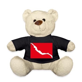 Freitauchflagge mit Mädchen Freediver - Teddy - Schwarz - Vorne