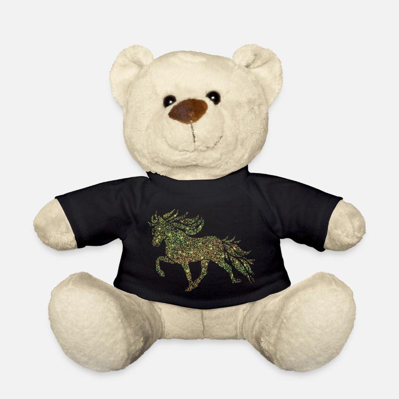 Isländer mit Punkten und Sternen - Teddy - Schwarz