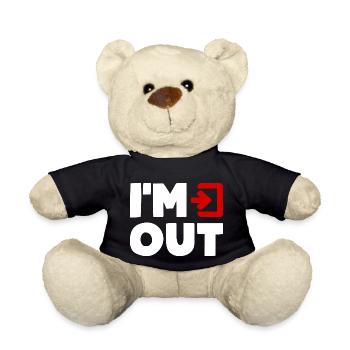 Je suis OUT Exit Without Me Am Out Humour Fun - Nounours - noir - Devant