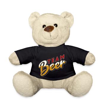 bier team betrunken arbeitskollegen saufen abends - Teddy - Schwarz - Vorne
