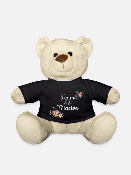 team de la Mariée evjf t-shirt assorti floral - Nounours - noir