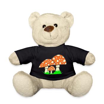 naturgrafik, Fliegenpilze, tolle Waldmotive - Teddy - Schwarz - Vorne