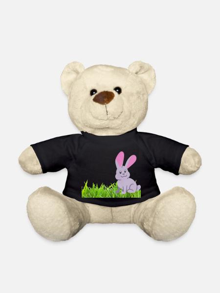 Lapin sur l’herbe - Nounours - noir