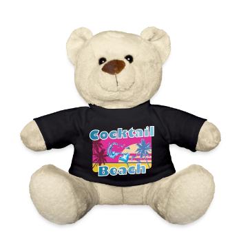 Cooles Party Shirt Sommer Strand Urlaub Geschenk - Teddy - Schwarz - Vorne
