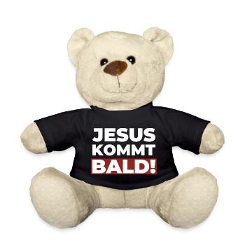 Jesus Christus kommt bald - Christliches Shirt - Teddy - Schwarz - Vorne