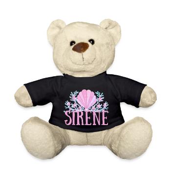 sirène couronne coquillages - Nounours - noir - Devant
