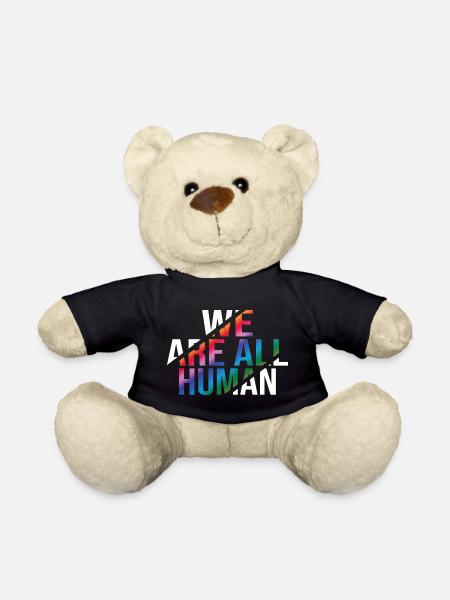 We Are All Human Regenbogen Pride CSD - Teddy - Schwarz
