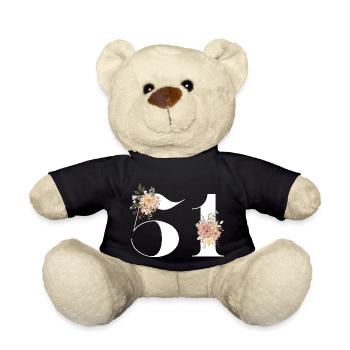 51st anniversary flowers (Gift of 51 years) - Teddy Bear - black - Front