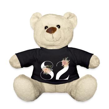 82nd Anniversary Flowers (Gift of 82 years) - Teddy Bear - black - Front