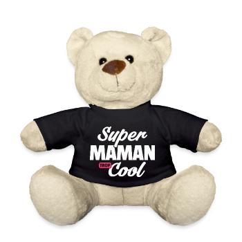 Super maman Cool / maman d'amour - Nounours - noir - Devant