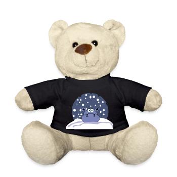 nilpferd schnee winter kalt kinder geschenk kids - Teddy - Schwarz - Vorne