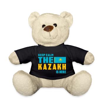 Keep Calm Kazakhstan flag design - Teddy Bear - black - Front
