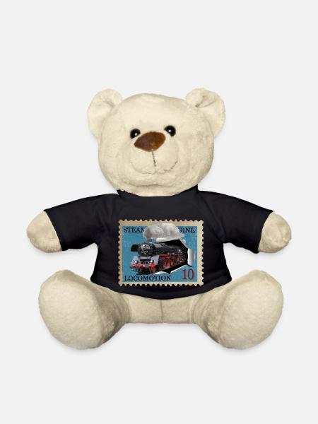 Briefmarke Dampflokomotive - Teddy - Schwarz