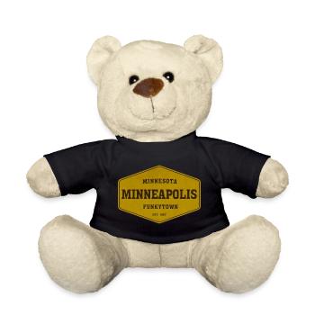 Vintage Minneapolis Funkytown Sign - Teddy Bear - black - Front