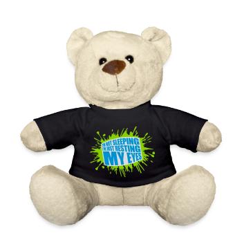 im not sleeping quote - Teddy Bear - black - Front